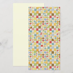 QUILT MOSAIC 8x4 Flat Card / Cream / Vertical