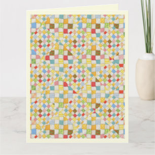 QUILT MOSAIC Big Thank You Card / Cream