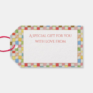 QUILT MOSAIC Gift Tags / White