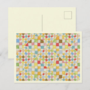 QUILT MOSAIC Postcard / Cream