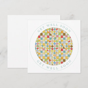 QUILT MOSAIC Square Flat Get Well Card