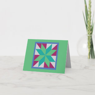 Quilt Note Card - Hunter's Star (Green)