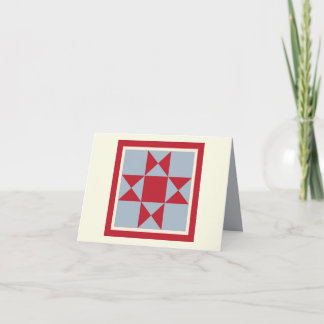 Quilt Note Cards - Ohio Star (red/grey)
