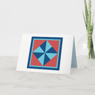 Quilt Note Cards - Pinwheel (navy/red)
