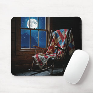 Quilt On a Rocking Chair In Moonlight Mouse Pad