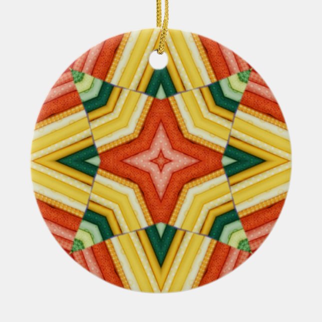 Quilt Ornament - Can Add Text or Photo Back Side (Front)