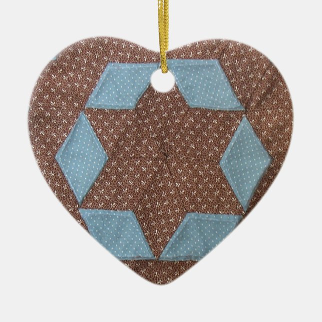 Quilt Pattern - Castle Ceramic Ornament (Front)