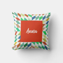 Quilt Pattern Personalized Throw Pillow