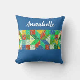 Quilt Pattern Personalized Throw Pillow