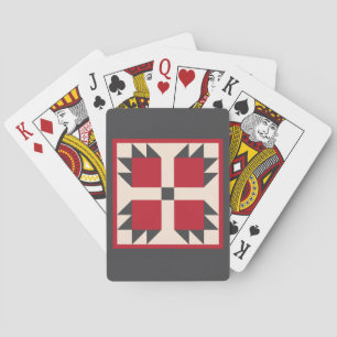 Quilt Playing Cards - Bearcats Block (red/black)