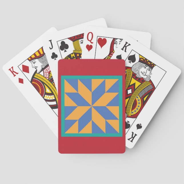 Quilt Playing Cards - Hunter's Star (Back)
