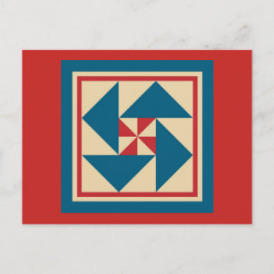 Quilt Postcard - Patriotic Spin (red)