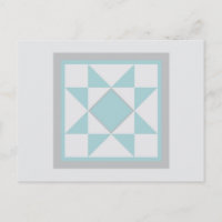 Quilt Postcard - Sawtooth Star (light blue)