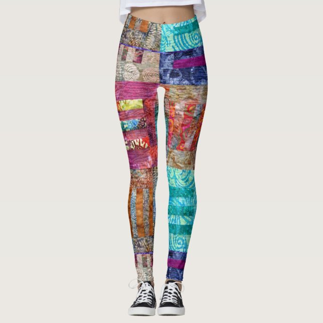 Quilt Squares Design Leggings (Front)
