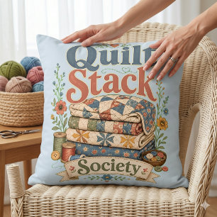 Quilt Stack Society Cottagecore Sewing Throw Pillow