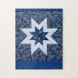 Quilt star blue jigsaw puzzle