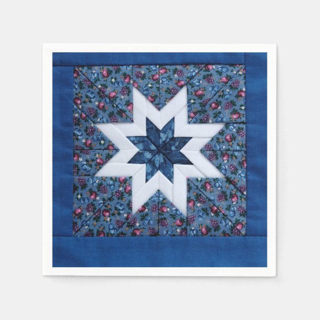 Quilt star blue napkin (Front)