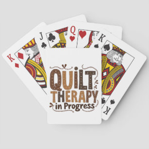 Quilt Therapy in Process Sewing Craft Enthusiasts Playing Cards