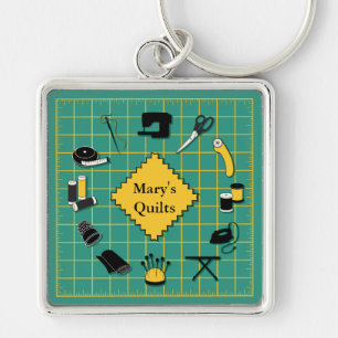 Quilt Time Customiz the Label Keychain