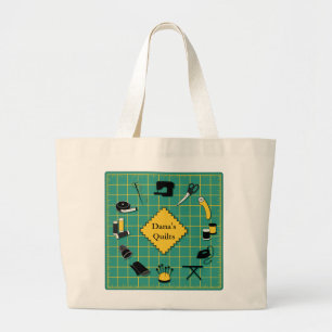Quilt Time Customiz the Label Large Tote Bag
