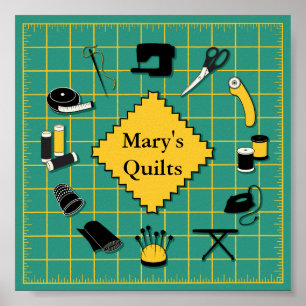 Quilt Time Customiz the Label Poster