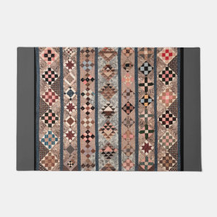 Quilt with geometric shapes doormat