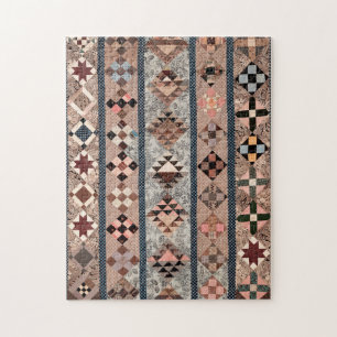Quilt with geometric shapes jigsaw puzzle