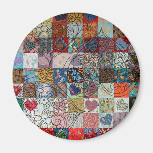 quilt with hearts magnet