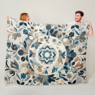 Quilted Abstract Design Fleece Blanket