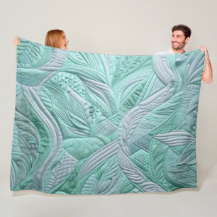 Quilted Abstract Design Fleece Blanket