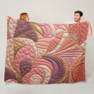 Quilted Abstract Design Fleece Blanket