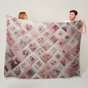 Quilted Abstract Design Fleece Blanket