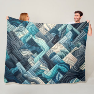 Quilted Abstract Design Fleece Blanket
