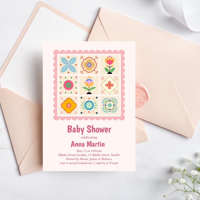 Quilted Baby Shower Invitation (Creator Uploaded)
