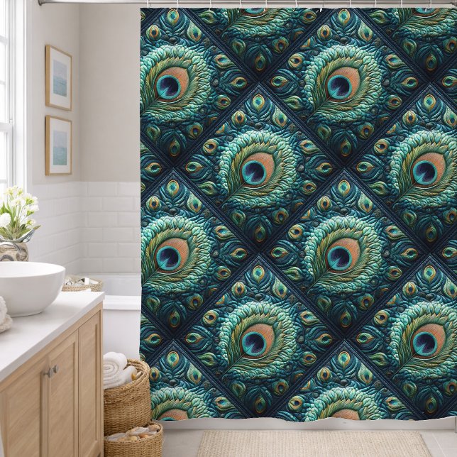 Quilted Blue Peacock Feathers Design (Creator Uploaded)