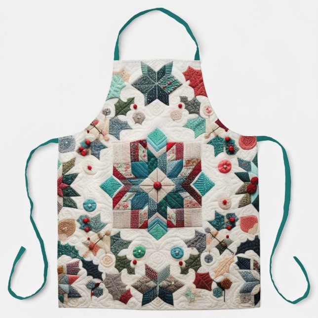 Quilted Christmas Design Apron (Front)
