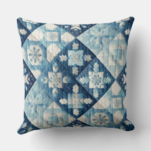 Quilted Christmas Design Throw Pillow