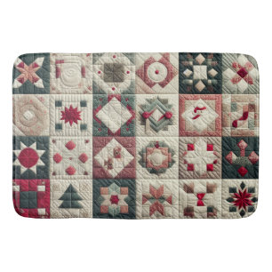 Quilted Christmas Designs Bath Mat