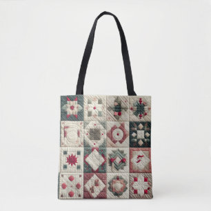 Quilted Christmas Designs Tote Bag
