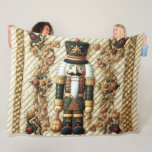 Quilted Christmas Nutcracker Fleece Blanket<br><div class="desc">Quilted Christmas Nutcracker</div>