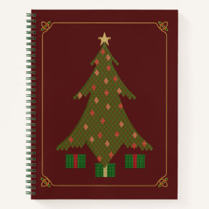 Quilted Christmas Spiral Notebook