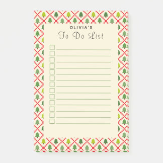 Quilted Christmas Trees To Do List Post-It Notes