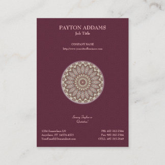 Quilted Comfort Mandala - Vertical Business Card