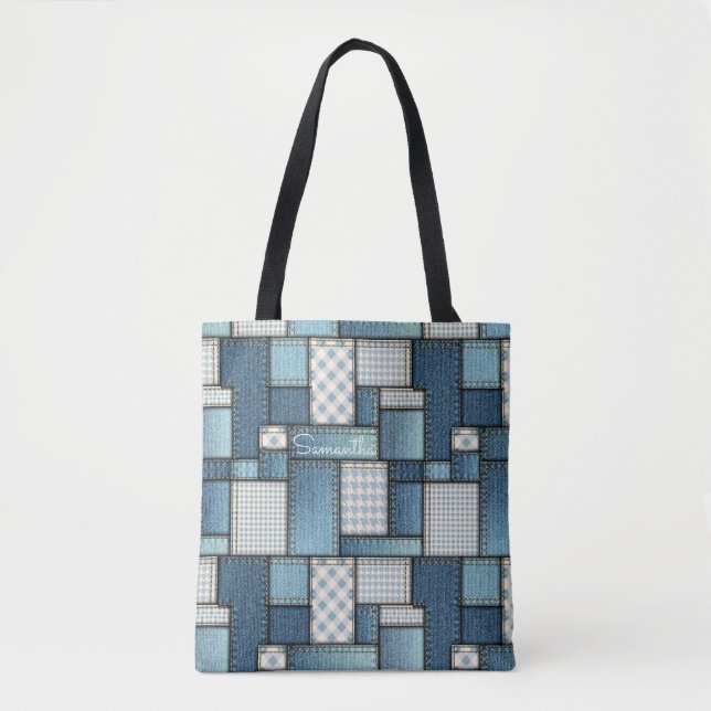 Quilted Denim Tote Bag (Front)