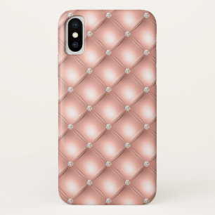 Quilted Diamond Sparkly Rose Gold Pink Luxury Case-Mate iPhone Case