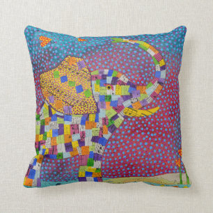 Quilted Elephant Throw Pillow