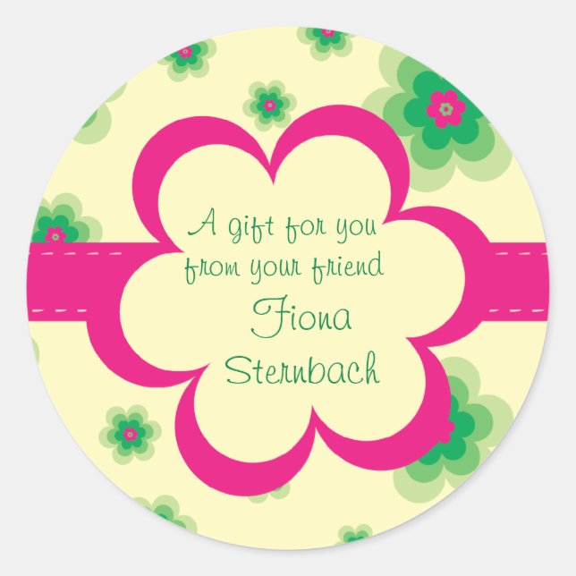 Quilted Floral Gift Sticker (Front)