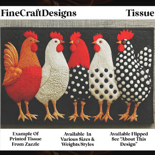 Quilted Fun Country Hens & Roosters EN2R Decoupage Tissue Paper