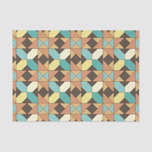 Quilted Geometric Pattern Tissue Paper (Front)