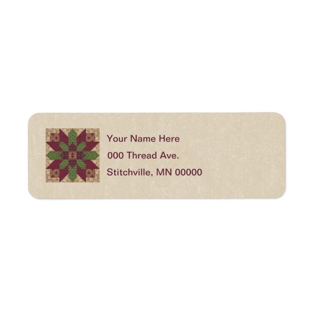 Quilted Green Burgundy Star (Front)